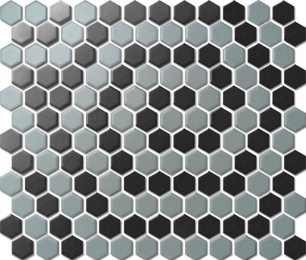 PGHS-0082M Custom Made Unglazed Mosaic Hexagon — Pacific Greenwood
