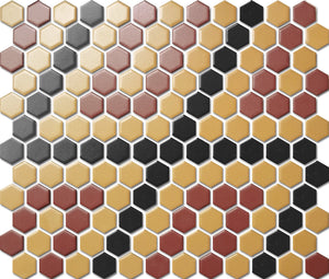 PGHS-0041M Custom Made Unglazed Mosaic Hexagon — Pacific Greenwood