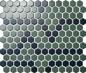 PGHS-0061M Custom Made Unglazed Mosaic Hexagon — Pacific Greenwood