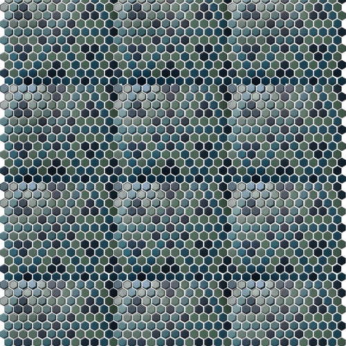 PGHS-0071M Custom Made Unglazed Mosaic Hexagon — Pacific Greenwood