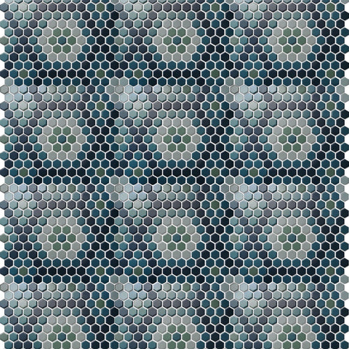 PGHS-0084M Custom Made Unglazed Mosaic Hexagon — Pacific Greenwood