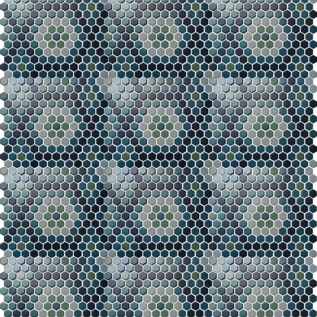 PGHS-0084M Custom Made Unglazed Mosaic Hexagon — Pacific Greenwood