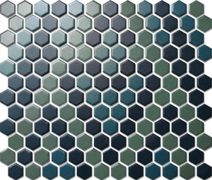 PGHS-0088M Custom Made Unglazed Mosaic Hexagon — Pacific Greenwood