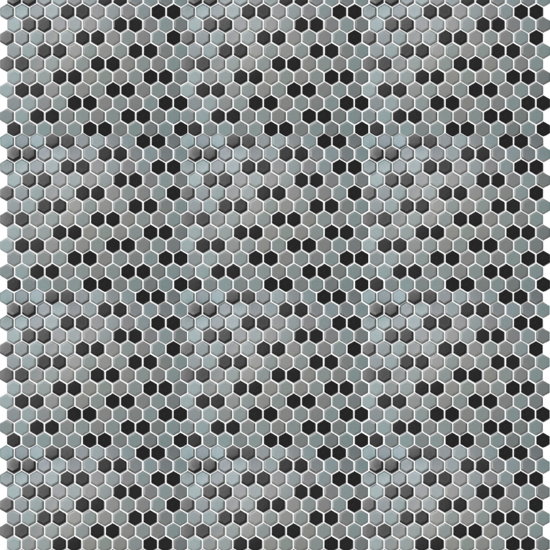 PGHS-0094M Custom Made Unglazed Mosaic Hexagon — Pacific Greenwood