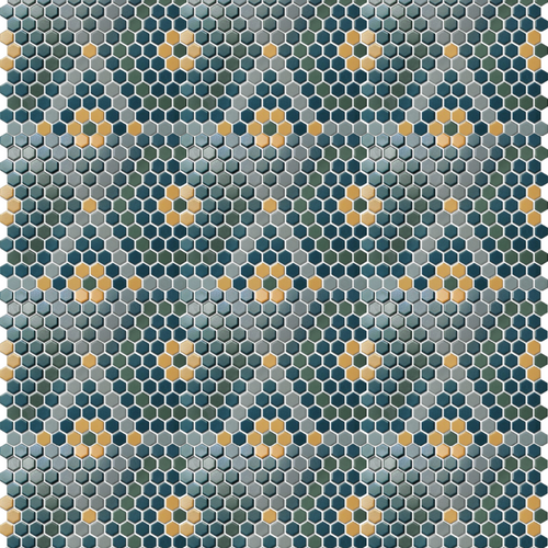 PGHS-0096M Custom Made Unglazed Mosaic Hexagon — Pacific Greenwood