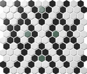 PGHS-0211M Custom Made Unglazed Mosaic Hexagon — Pacific Greenwood