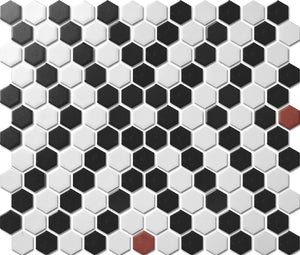 PGHS-0221M Custom Made Unglazed Mosaic Hexagon — Pacific Greenwood