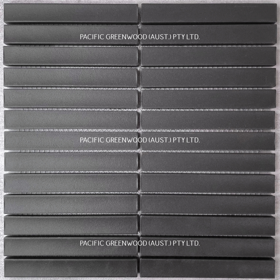 UNGLAZED BLACK CONCAVE
FINGER mosaic tile