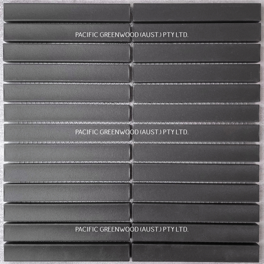 UNGLAZED BLACK CONCAVE
FINGER mosaic tile